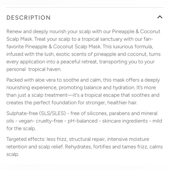 New/Sealed Style Dry Scalp Mask Pineapple & Coconut- Aloe Vera & Hyaluronic Acid - Picture 9 of 16